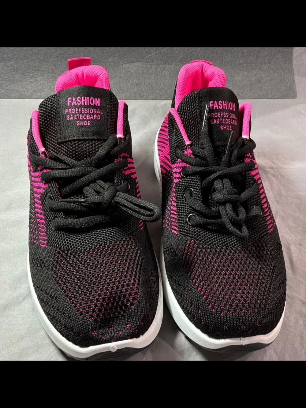 Pink And Black Mesh Womens Shoes Sz10
